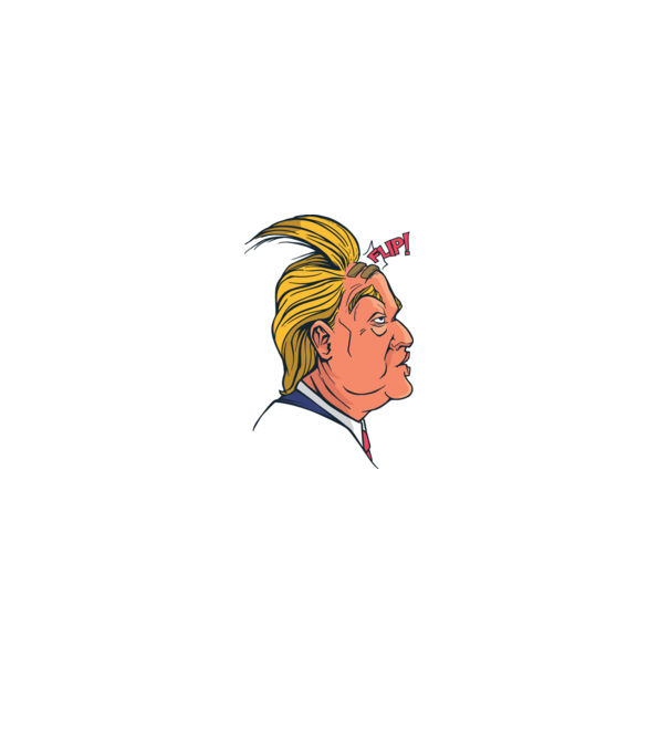 Trump Păr model negru pe tricou