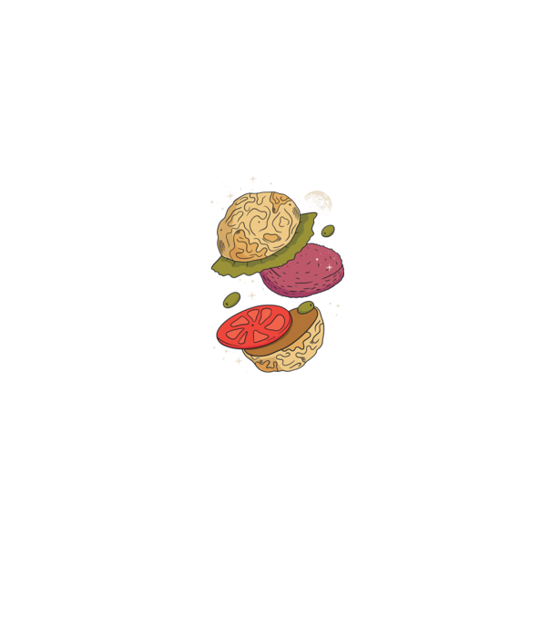 Burger lună model negru pe tricou