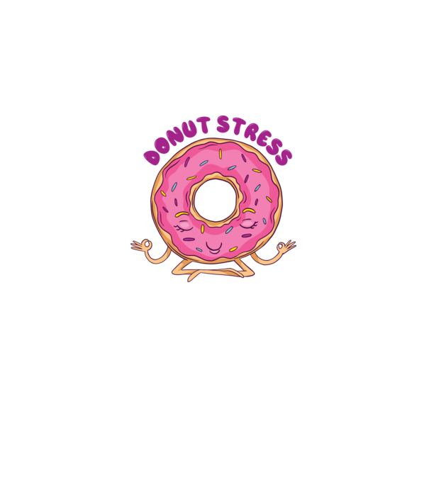 Donut Stress Gogoașă model alb pe tricou