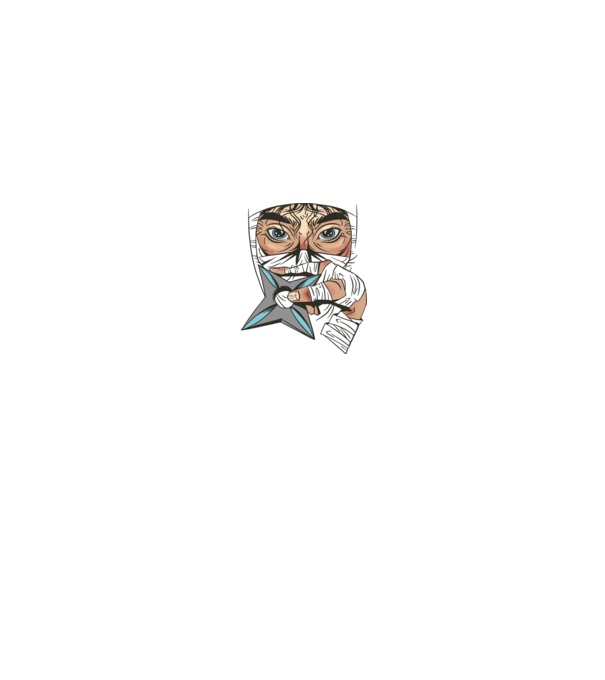 Cap de ninja model negru pe tricou