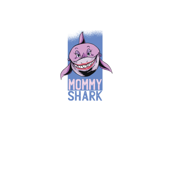 Mommy Shark tricou pentru mama model negru pe tricou