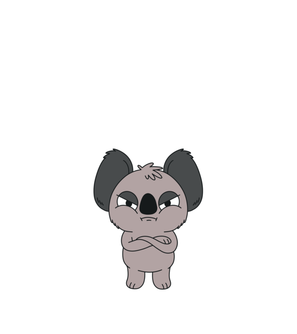 Koala Supărat model nisipiu pe tricou