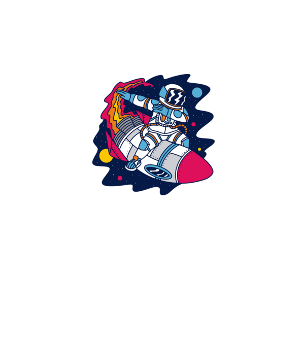 Astronaut DAB model gri pe tricou