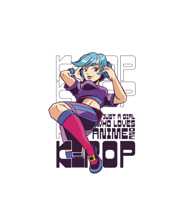 Doar o fată căreia îi place Anime și K-Pop model alb pe tricou