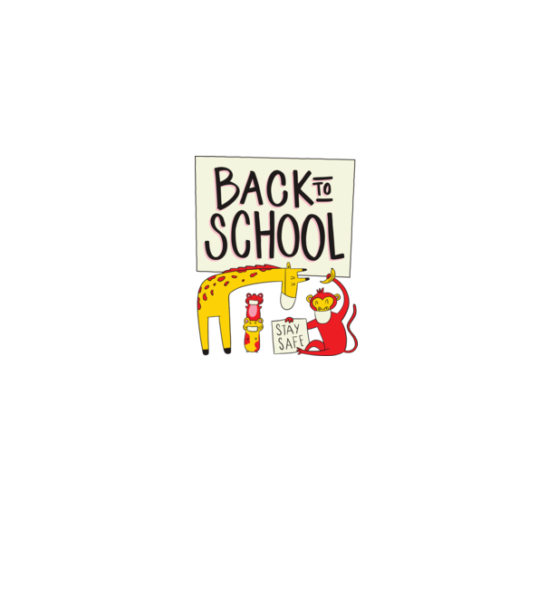 Back To School Animale model gri pe tricou