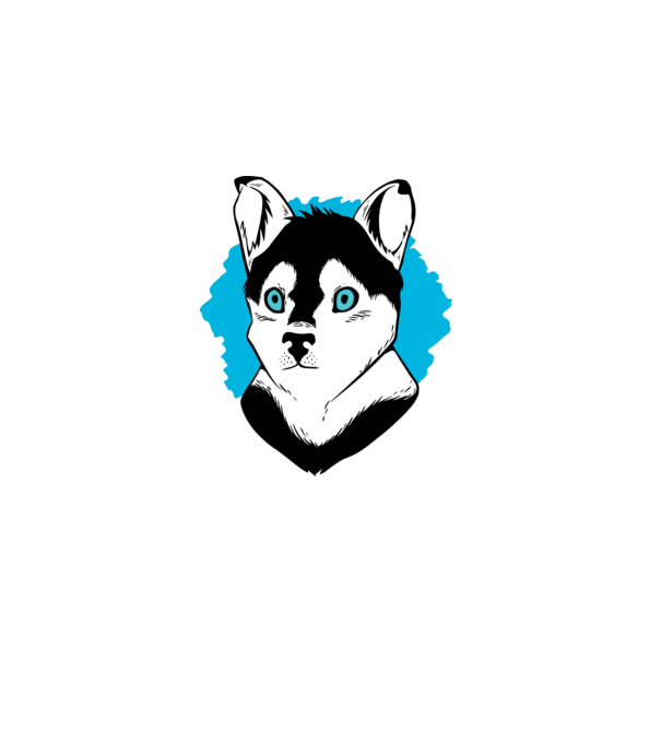 Câine Pomsky model alb pe tricou
