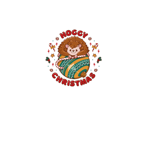Hoggy Christmas Crăciun cu Arici model alb pe tricou