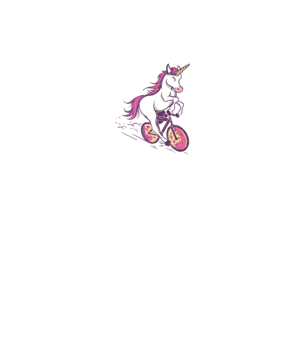 unicorn cu bicicletă model alb pe tricou