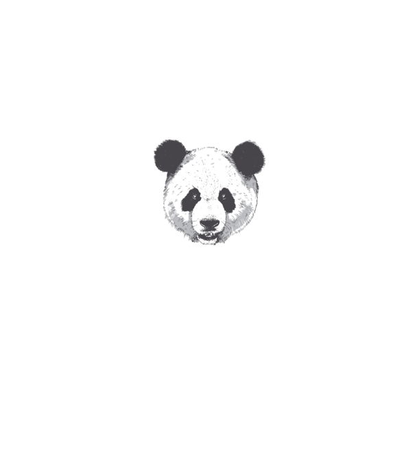 Cap de panda model alb pe tricou