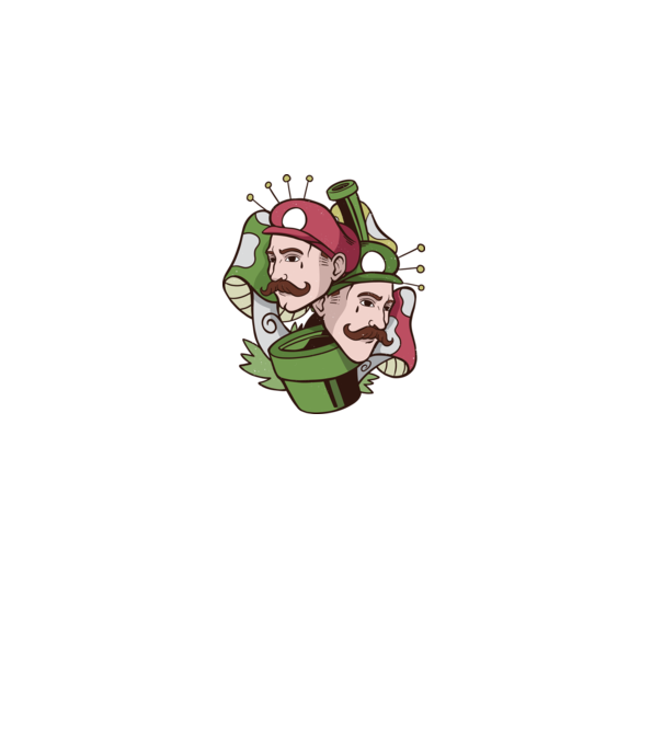 Mario și Luigi model alb pe tricou