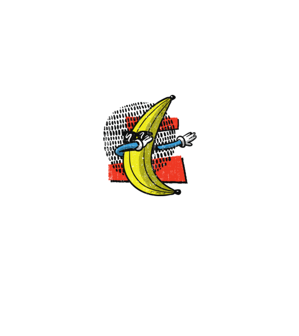 Banană DAB model alb pe tricou
