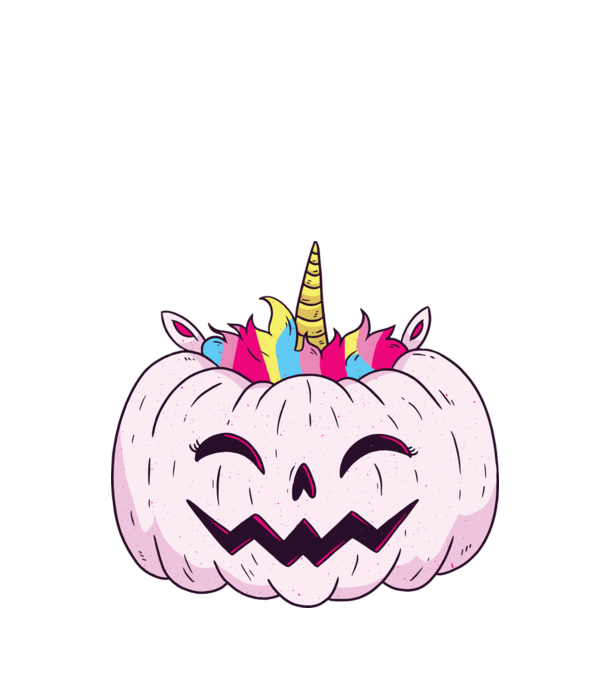 Unicorn Dovleac Halloween model negru pe tricou