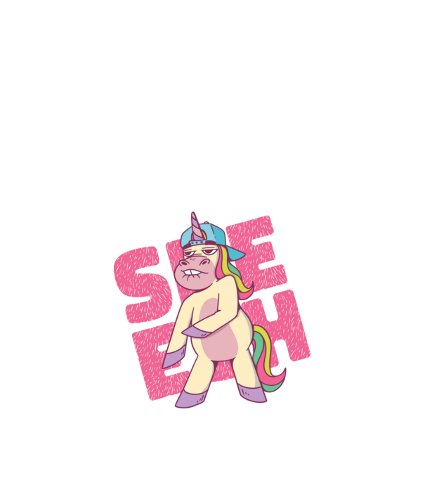Unicorn Shesh model albastru închis pe tricou