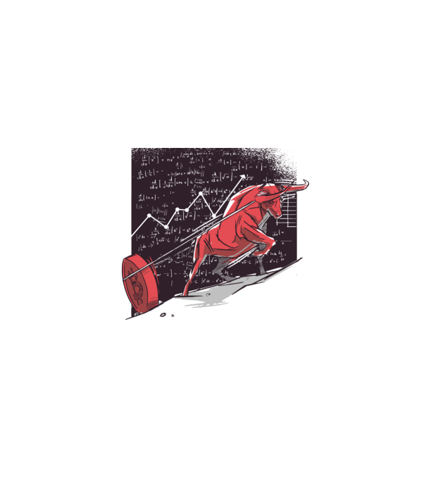 Taur Bitcoin model alb pe tricou