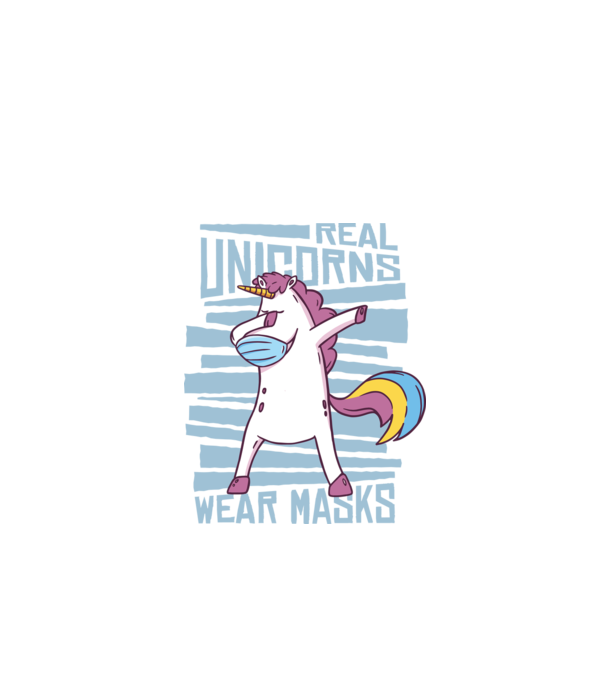 Unicorn DAB Mască model negru pe tricou