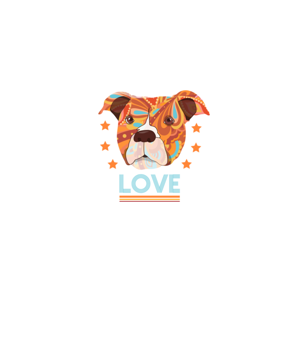 Dragoste Pitbull model albastru jeanși pe tricou