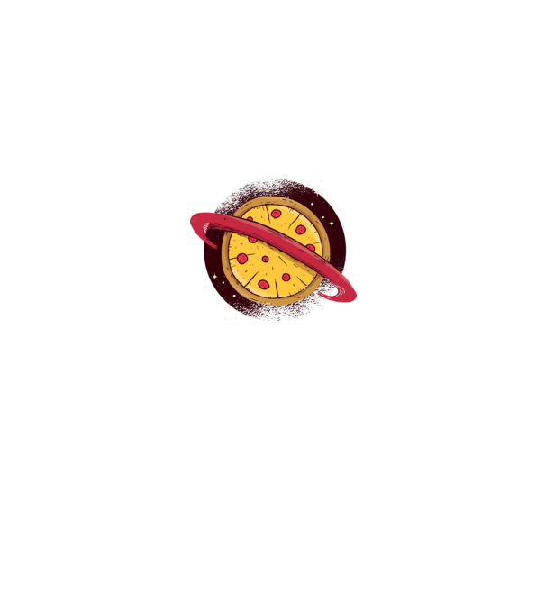 Pizza Planetă model gri pe tricou