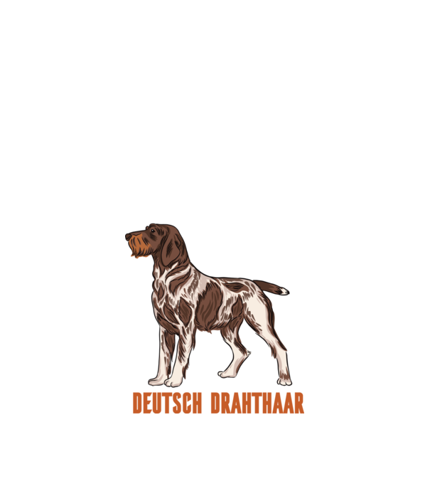 Brac german cu păr sârmos model negru pe tricou