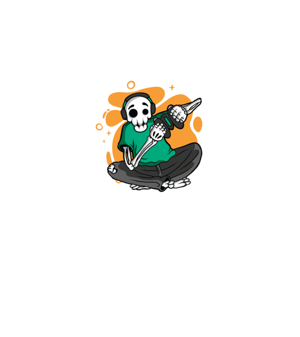 Schelet Gamer model negru pe tricou