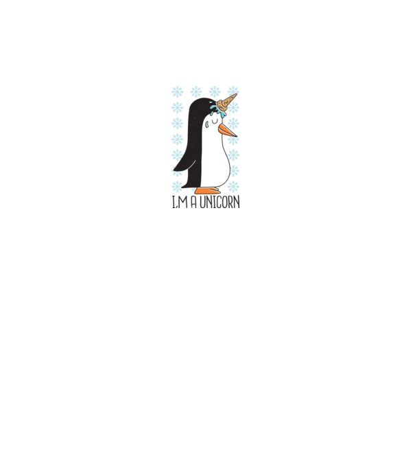 'I''m a Unicorn - Pinguin Unicorn' model alb pe tricou