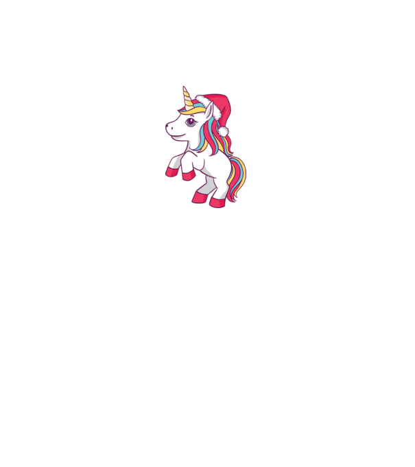 Unicorn de Crăciun model alb pe tricou
