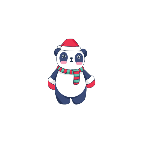 Panda drăguț de Crăciun model alb pe tricou