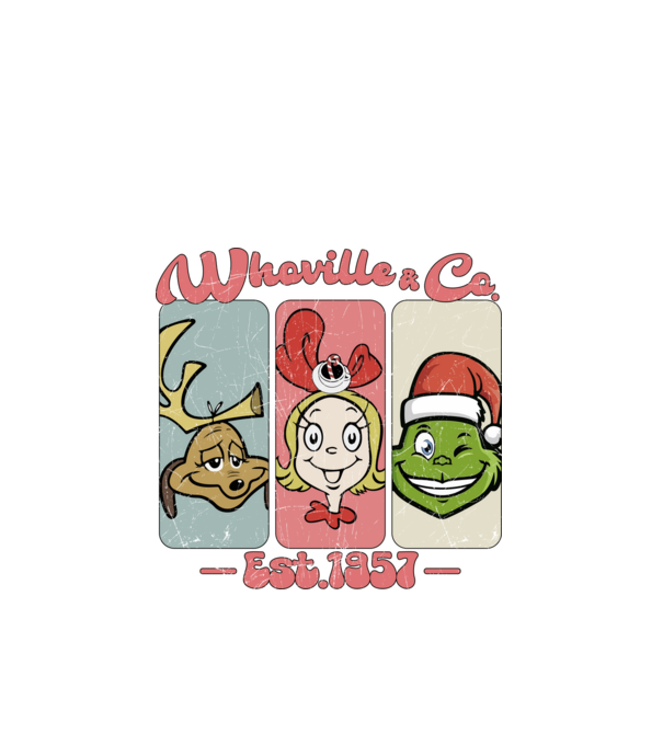 Whoville & Co - Grinch model alb pe tricou