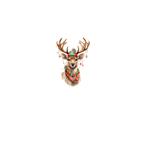 Festive Reindeer model alb pe tricou