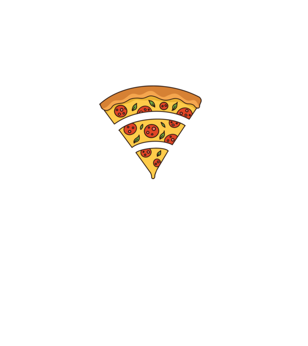 Felie de pizza Wifi model albastru închis pe tricou