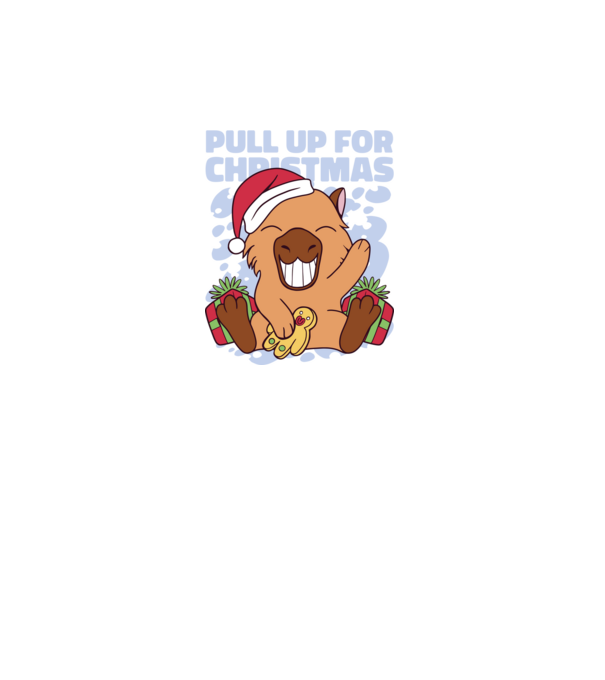 Pull up for christmas Capybara model alb pe tricou
