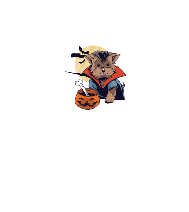 Vampir Yorkie Halloween model roz pe tricou