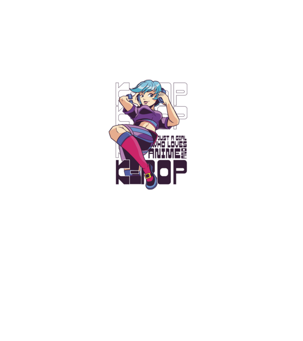 Doar o fată căreia îi place Anime și K-Pop model alb pe tricou