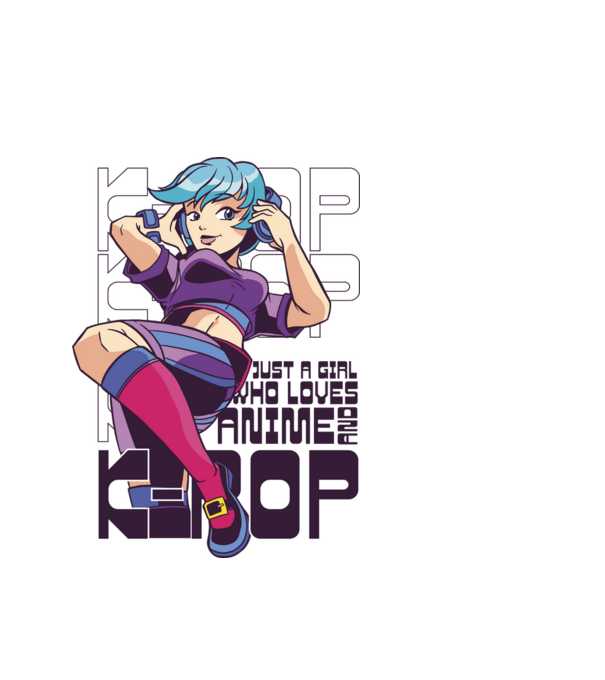 Doar o fată căreia îi place Anime și K-Pop model alb pe tricou