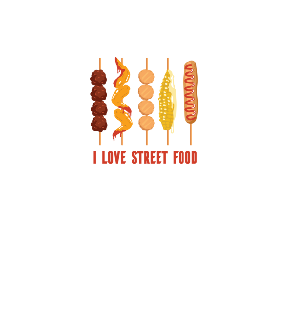 I Love Street Food model negru pe tricou