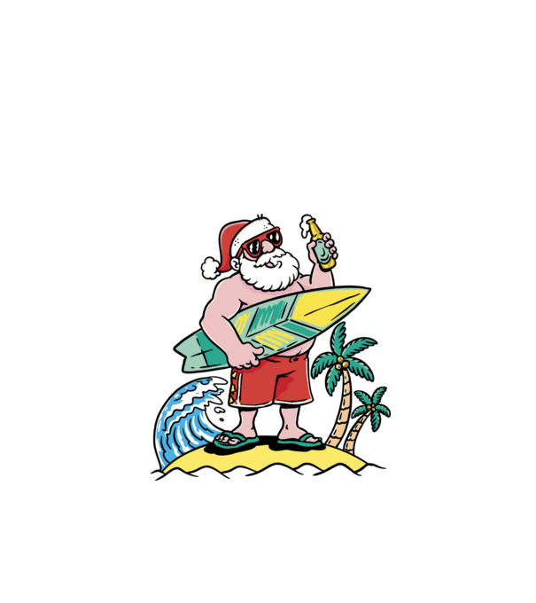 Santa Claus Summer model alb pe tricou