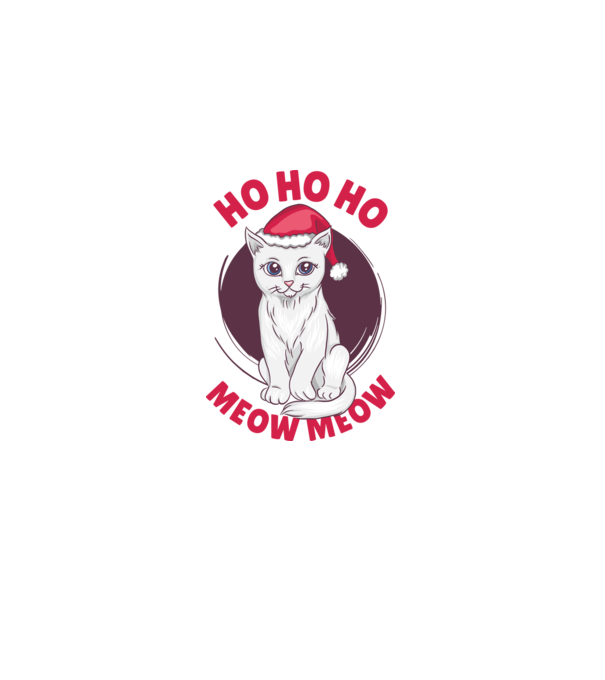 Ho Ho Ho Ho Ho Ho Ho Meow Meow Crăciun cu pisică model roz deschis pe tricou