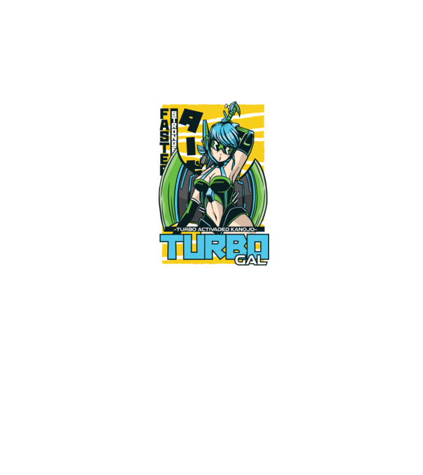 Turbo Gal Anime model alb pe tricou