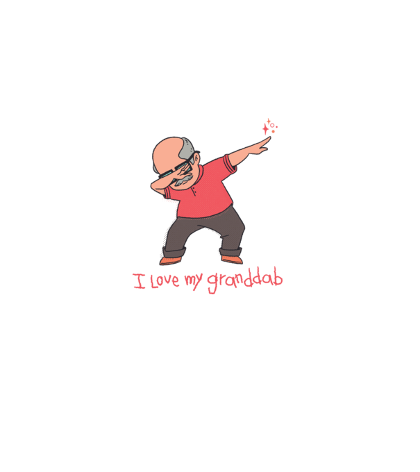 Îl iubesc pe bunicul meu model gri pe tricou