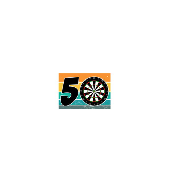 'I''m not 50 I''m bullseye darts birthday' model negru pe tricou