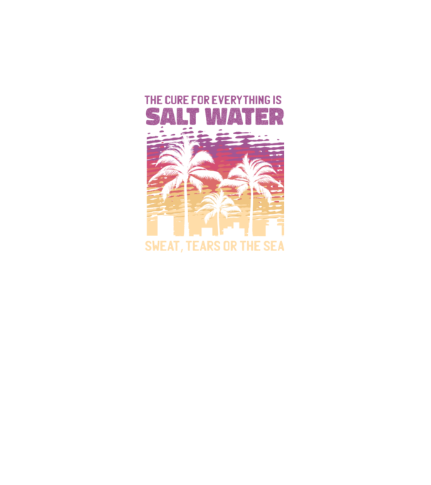 Retro Sunset - Apa sărată este leac pentru orice model negru pe tricou