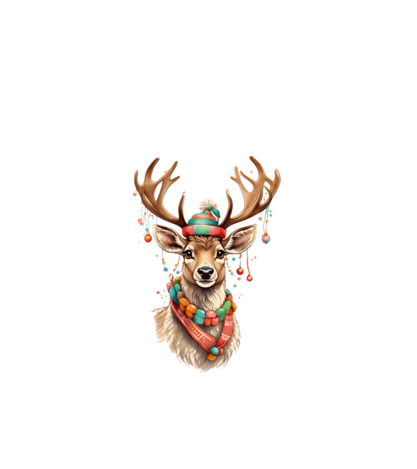 Festive Reindeer model alb pe tricou