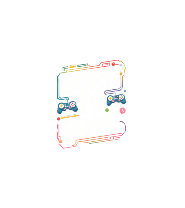 Born to Game Pixel Negru model negru pe tricou