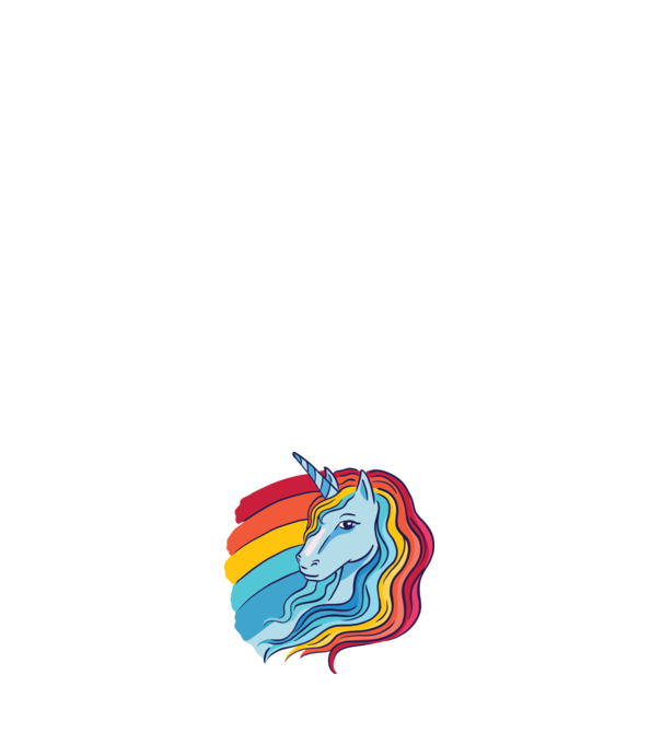 Unicorn cu Curcubeu model negru pe tricou