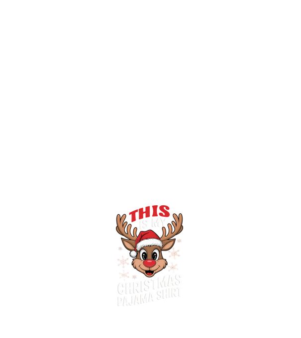 Christmas Pajama Reindeer Negru model alb pe tricou