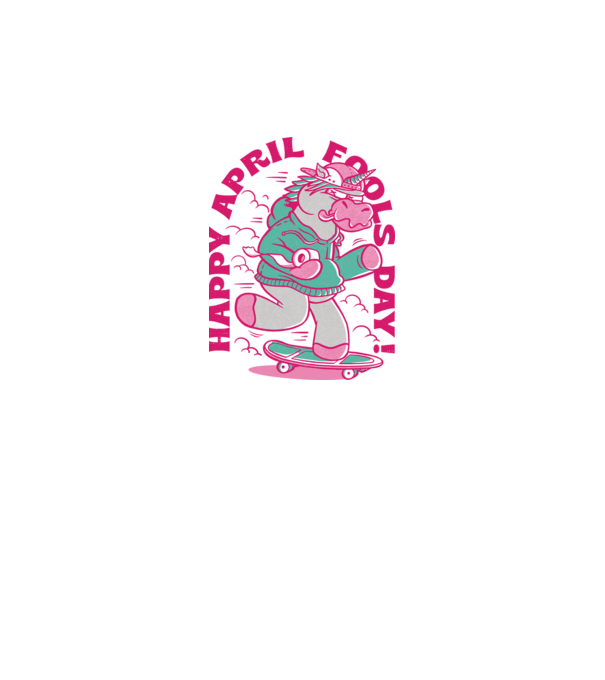Ziua proștilor Unicorn model negru pe tricou