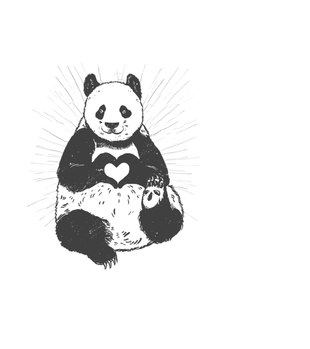 Inimă panda model albastru deschis pe tricou