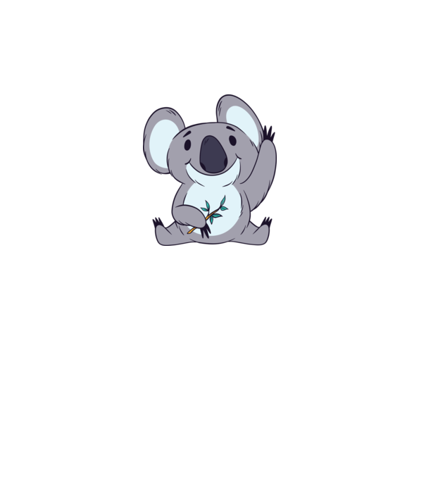 Koala drăguț model alb pe tricou