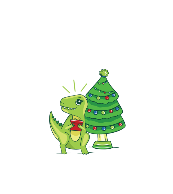 T-rex de Crăciun model alb pe tricou
