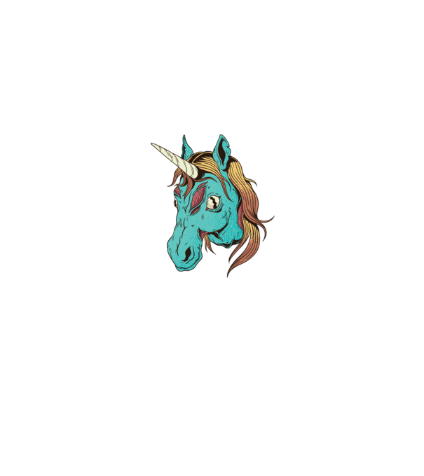 Unicorn Zombie model negru pe tricou