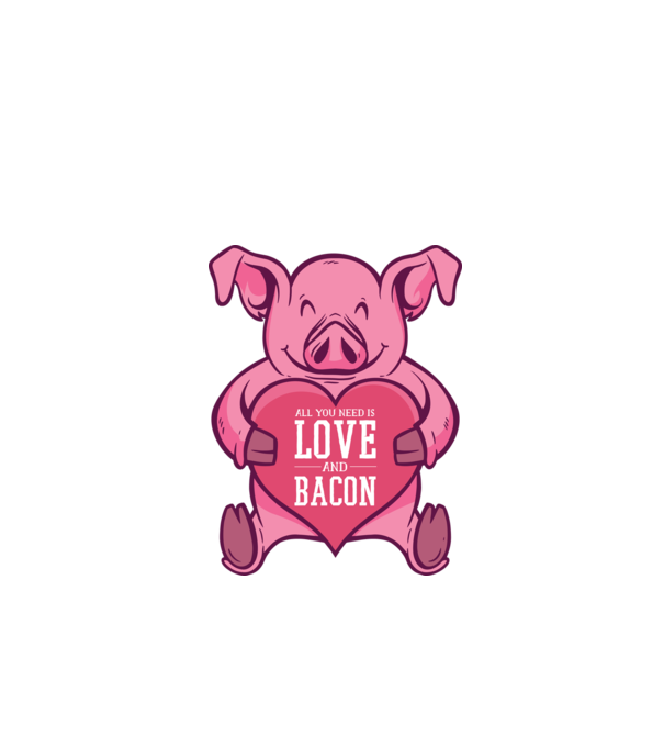 All you need is love and bacon model negru pe tricou
